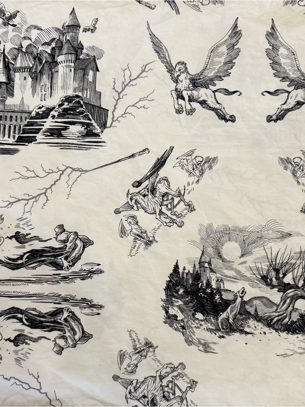 Pottery Barn Teen Wizarding World Harry Potter Black & White Size Full Sheet Set